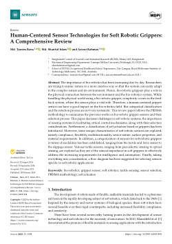 Human-Centered Sensor Technologies for Soft Robotic Grippers: A Comprehensive Review