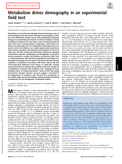 Metabolism drives demography in an experimental field test
