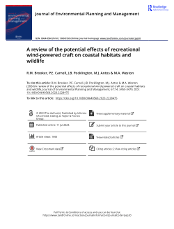 A review of the potential effects of recreational wind-powered craft on coastal habitats and wildlife