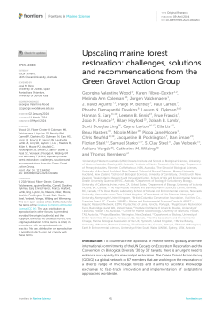 Upscaling marine forest restoration: challenges, solutions and recommendations from the Green Gravel Action Group