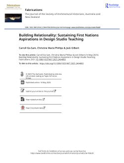 Building Relationality: Sustaining First Nations Aspirations in Design Studio Teaching
