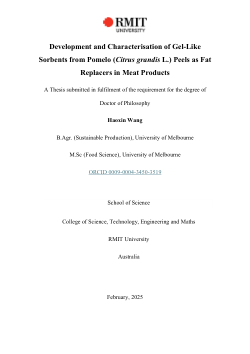 Development and Characterisation of Gel-Like Sorbents from Pomelo (Citrus grandis L.) Peels as Fat Replacers in Meat Products