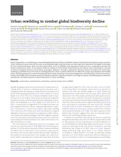 Urban rewilding to combat global biodiversity decline
