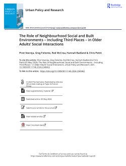 The Role of Neighbourhood Social and Built Environments–Including Third Places–in Older Adults’ Social Interactions