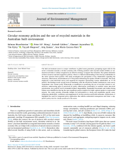 Circular economy policies and the use of recycled materials in the Australian built environment