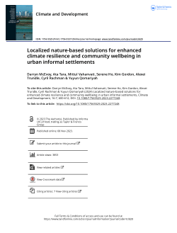 Localized nature-based solutions for enhanced climate resilience and community wellbeing in urban informal settlements