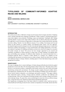 Typologies of community-informed adaptive reuse and wilding