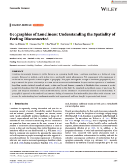 Geographies of Loneliness: Understanding the Spatiality of Feeling Disconnected