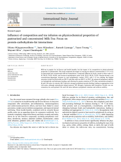 Influence of composition and tea infusion on physicochemical properties of pasteurised and concentrated Milk-Tea: Focus on protein-carbohydrate-fat interactions