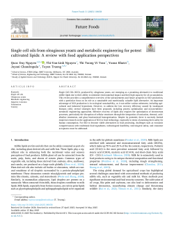 Single cell oils from oleaginous yeasts and metabolic engineering for potent cultivated lipids: A review with food application perspectives