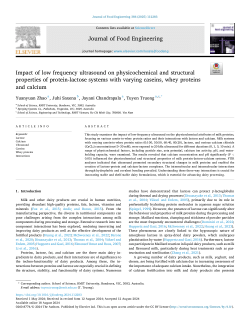 Impact of low frequency ultrasound on physicochemical and structural properties of protein-lactose systems with varying caseins, whey proteins and calcium