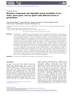Bioactive compounds and digestible starch variability of rice, maize, green gram, and soy grains with different levels of germination