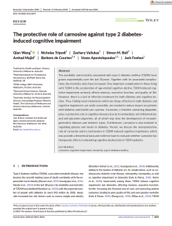 The protective role of carnosine against type 2 diabetes-induced cognitive impairment