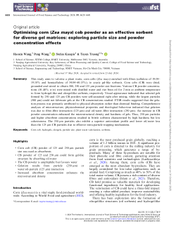 Optimising corn (Zea mays) cob powder as an effective sorbent for diverse gel matrices: exploring particle size and powder concentration effects
