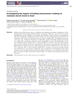 Investigating the impact of boiling and pressure cooking on resistant starch levels in food
