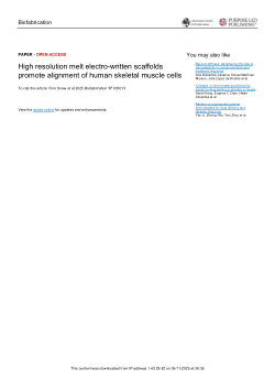 High resolution melt electro-written scaffolds promote alignment of human skeletal muscle cells