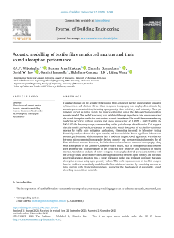 Acoustic modelling of textile fibre reinforced mortars and their sound absorption performance