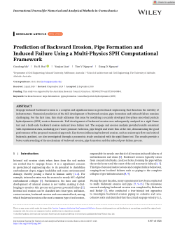 Prediction of Backward Erosion, Pipe Formation and Induced Failure Using a Multi‐Physics SPH Computational Framework