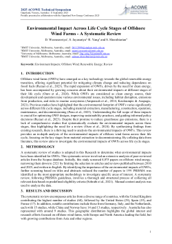 Environmental Impact Across Life Cycle Stages of Offshore Wind Farms - A Systematic Review