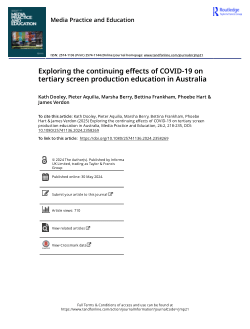 Exploring the continuing effects of COVID-19 on tertiary screen production education in Australia