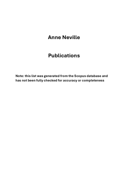 Supplementary Material from Anne Neville. 21 March 1970 – 02 July 2022