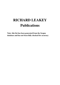 Supplementary Material from RICHARD ERSKINE FRERE LEAKEY. 19 December 1944 – 2 January 2022