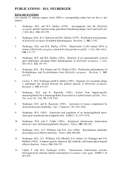 Supplementary Material from MICHAEL SAMUEL NEUBERGER. 2 November 1953 – 26 October 2013
