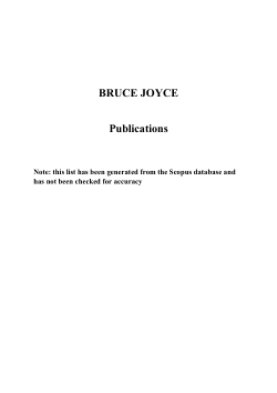 Supplementary Material from BRUCE ARTHUR JOYCE. 17 October 1934 – 22 February 2023
