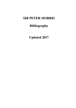 Supplementary Material from Peter John Morris. 17 April 1934 - 29 October 2022