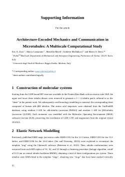 Supplementary Information from Architecture-Encoded Mechanics and Communication in Microtubules: A Multiscale Computational Study