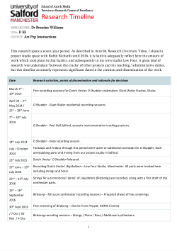 03. Art Pop Intersections - Research Timeline
