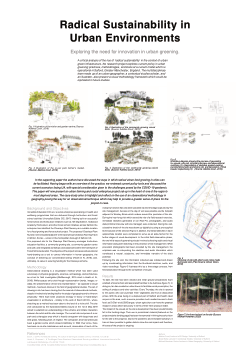 'Radical Sustainability: Exploring the need for visualisation methods in geography to aid Innovation in Greening Urban Environments' by Adelina Court