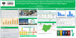 'Towards Energy Recovery from Waste in Developing Countries: An analysis of the prospects and challenges of waste management in Abuja, Nigeria' by Eta Ojiji