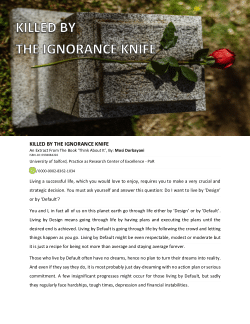 Killed By The Ignorance Knife