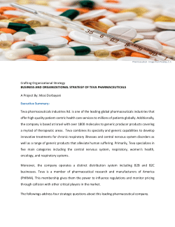 Crafting Organizational Strategy: Teva Pharmaceutical