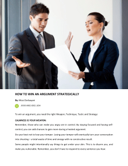 How to win an argument strategically