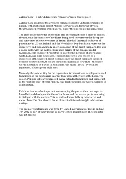 A Horse's End - 300 word statement