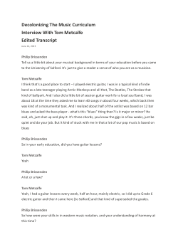 Decolonizing the Music Curriculum - Interview With Tom Metcalfe