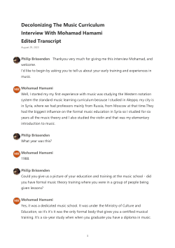 Decolonizing the Music Curriculum - Interview with Mohamad Hamami