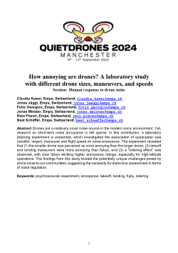 How annoying are drones? A laboratory study with different drone sizes, maneuvers, and speeds