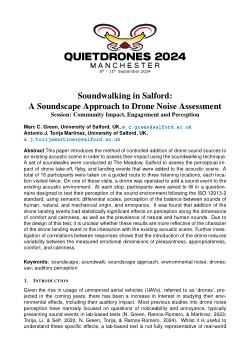 Soundwalking in Salford: A Soundscape Approach to Drone Noise Assessment