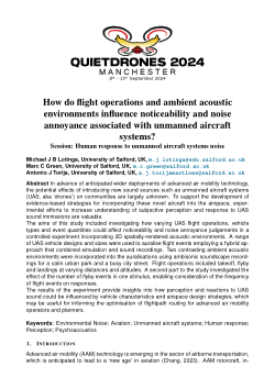 How do flight operations and ambient acoustic environments influence noticeability and noise annoyance associated with unmanned aircraft systems?