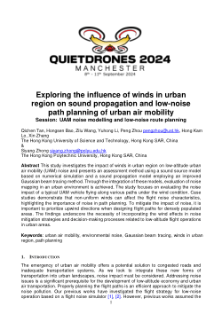 Exploring the influence of winds in urban region on sound propagation and low-noise path planning of urban air mobility