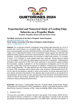 Experimental and Numerical Study of Leading-Edge Tubercles on a Propeller Blade.