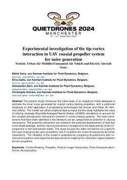 Experimental investigation of the tip-vortex interaction in UAV coaxial propeller system for noise generation