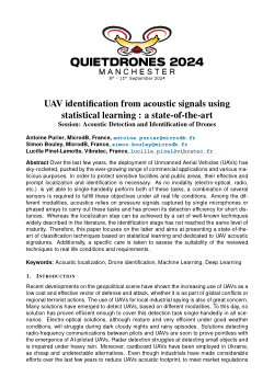 UAV identification from acoustic signals using statistical learning: A state-of-the-art