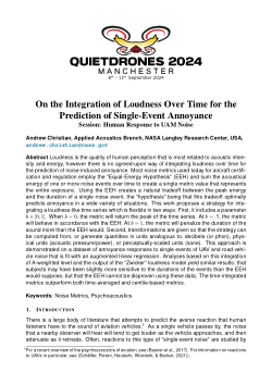 On the Integration of Loudness Over Time for the Prediction of Single-Event Annoyance