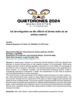An investigation on the effects of drone noise in an urban context