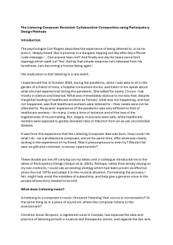 The Listening Composer Revisited: Collaborative Composition using ParticipatoryDesign Methods