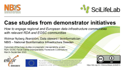 Case studies from demonstrator initiatives: How to engage regional and European data infrastructure communitieswith relevant RDA and EOSC communities